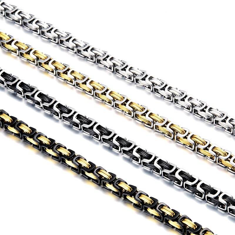 Byzantine Link Chain Necklace Jewelry For Men Men's Chains