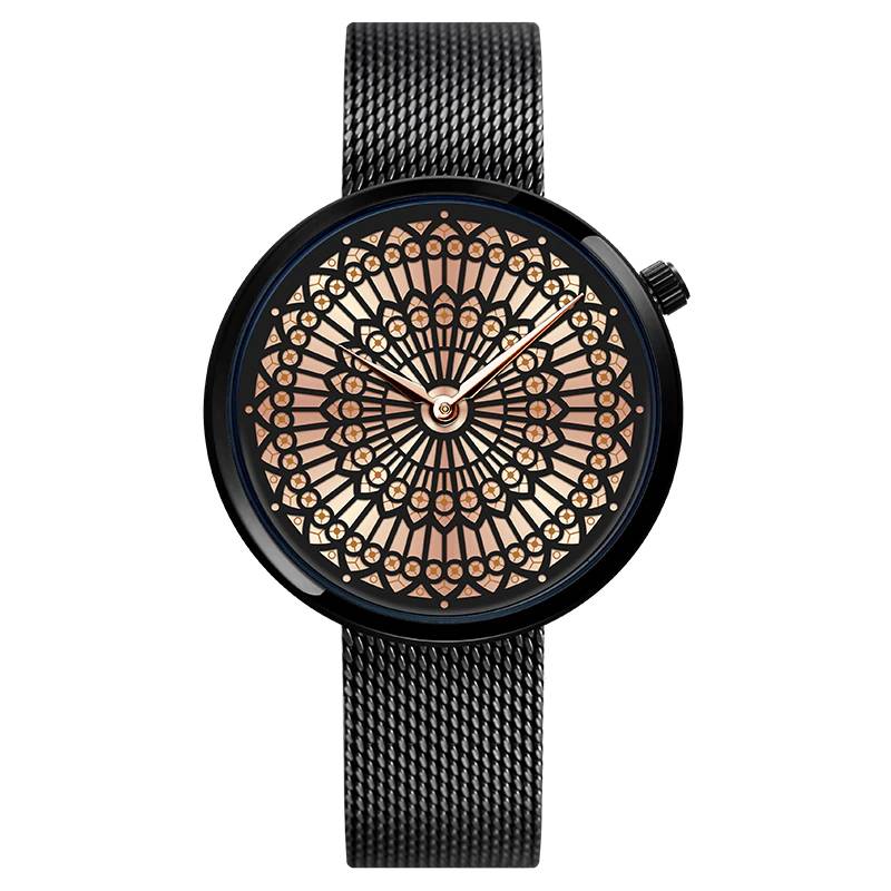 Luxury Watch Brands With Stainless Steel Mesh Strap Shengke Watch Women's Watches
