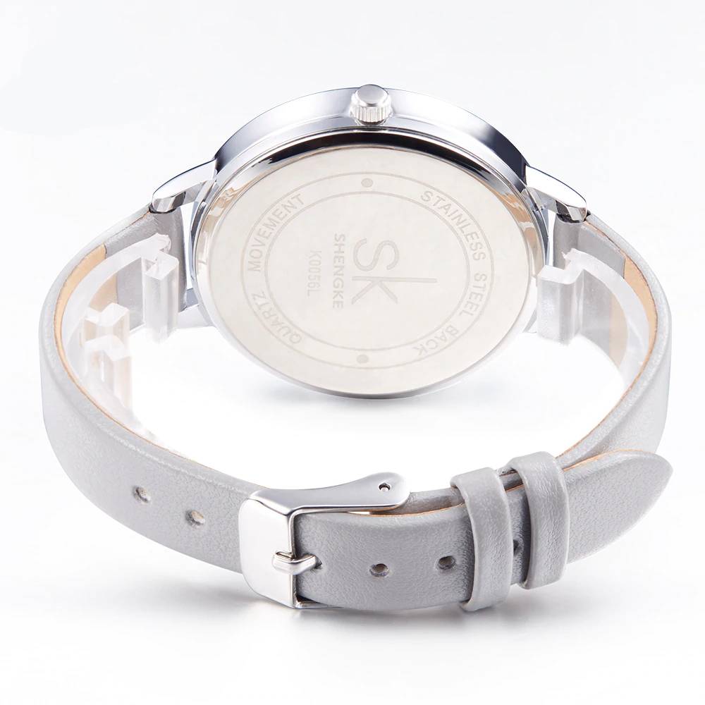 Elegant Leather Strap Ultra Slim Watches For Women Shengke Watch Women's Watches