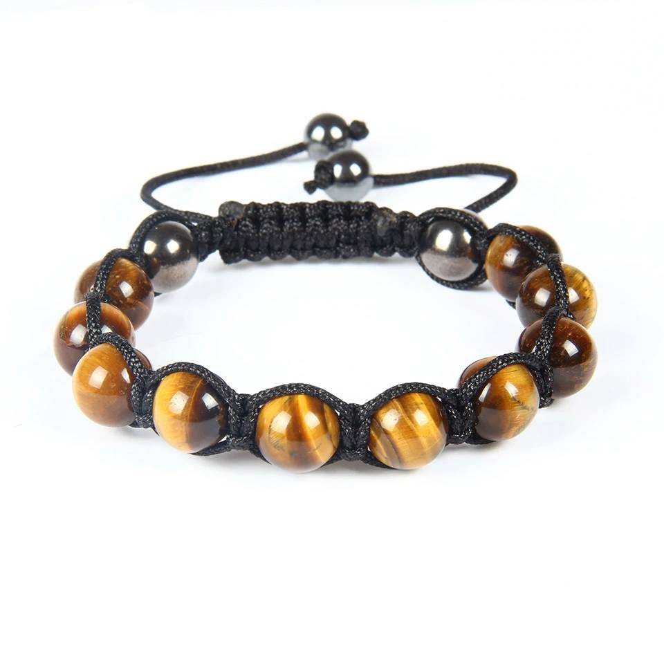 Tiger Eye Stone Hematite And Onyx Bracelet Men's Bracelets