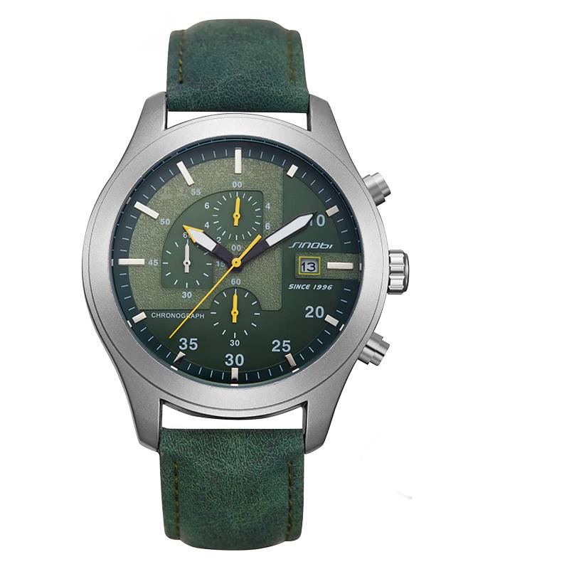 SINOBI Watch Quartz Chronograph Military Watches Sinobi Watches For Men