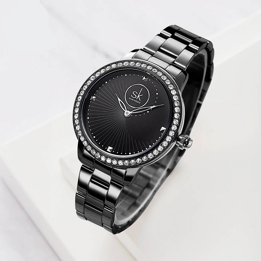 Cubic Zirconia Watch Elegant Women's Watches Shengke Watch Women's Watches