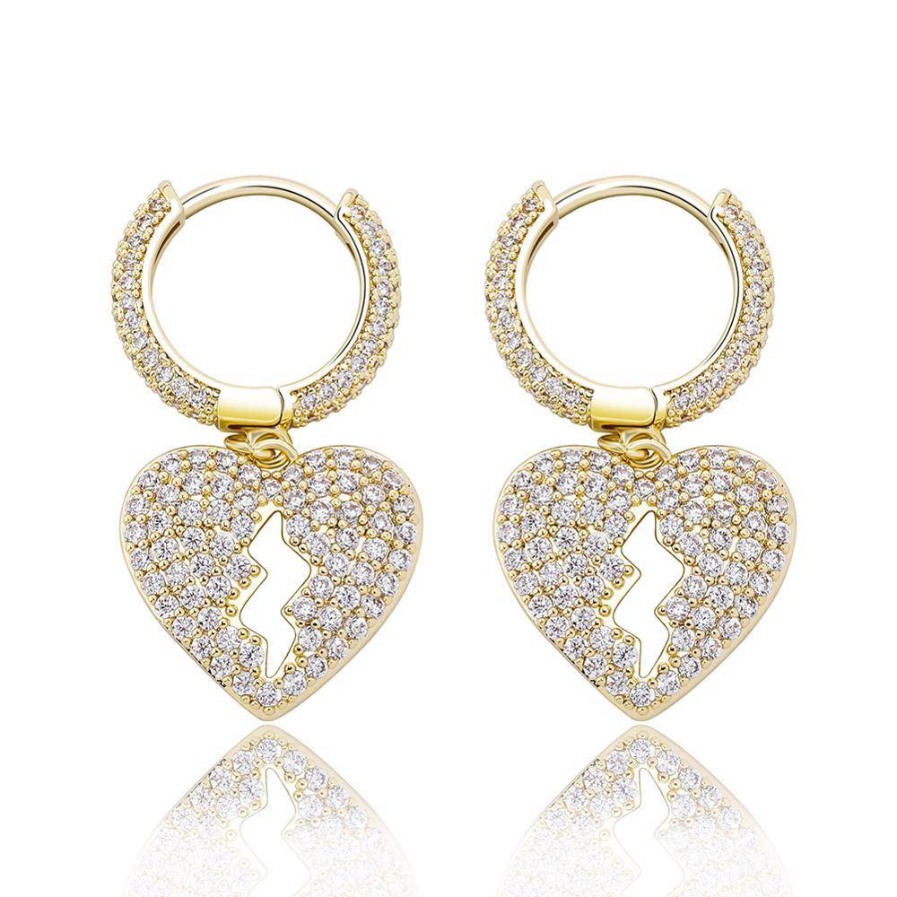 Cubic Zirconia Heart Drop Earrings Women's Earrings