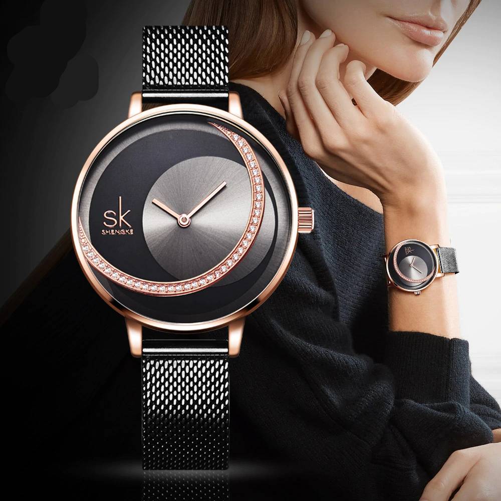 Crystal Watches For Ladies Shengke Designer Watch Women's Watches