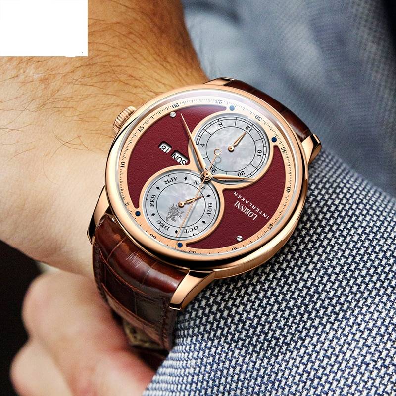 Automatic Mechanical Watch LOBINNI Luxury Watches G-O Lobinni Watches For Men