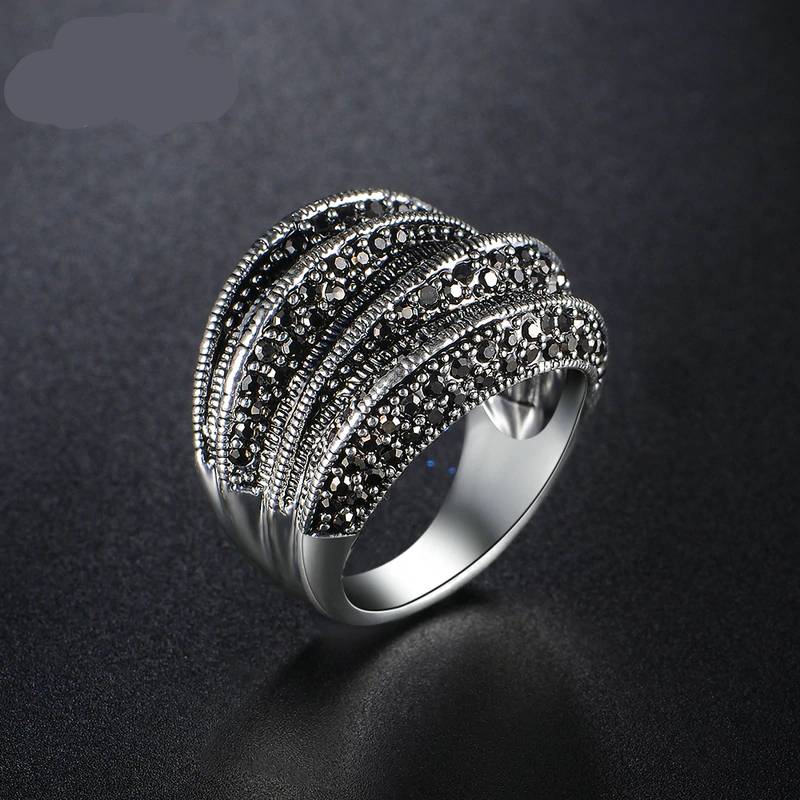 Marcasite Rings Pave Setting Bling Ring Fashion Women's Rings