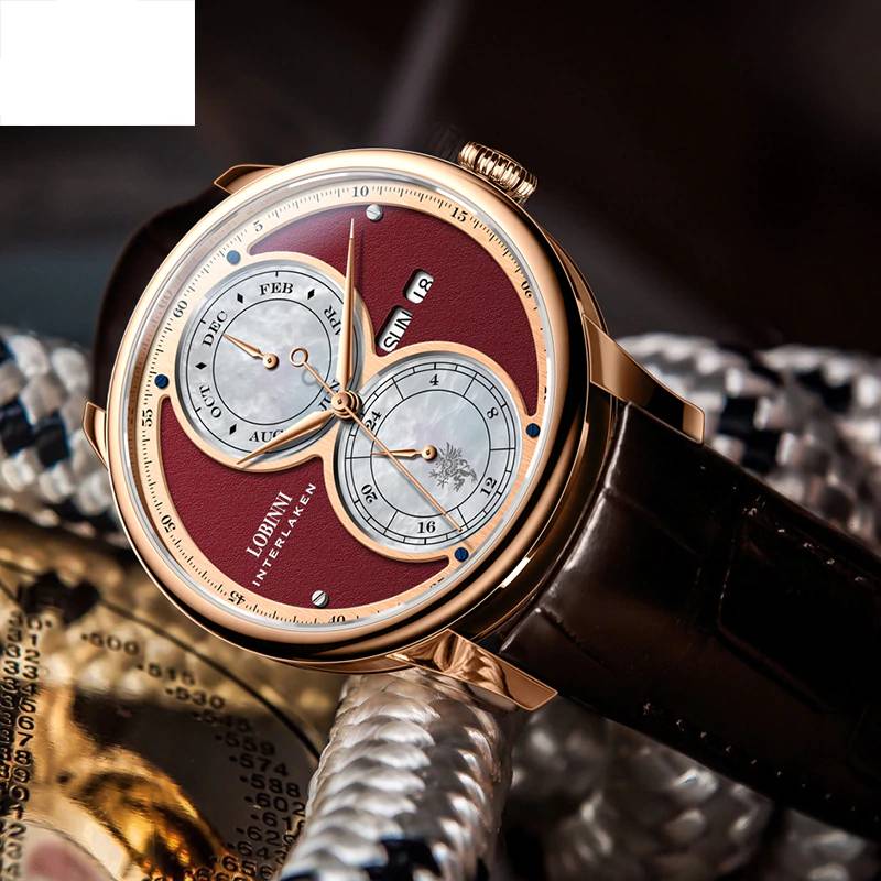 Automatic Mechanical Watch LOBINNI Luxury Watches G-O Lobinni Watches For Men