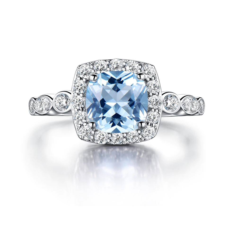 Blue Topaz Sterling Silver Rings for Women Women's Rings