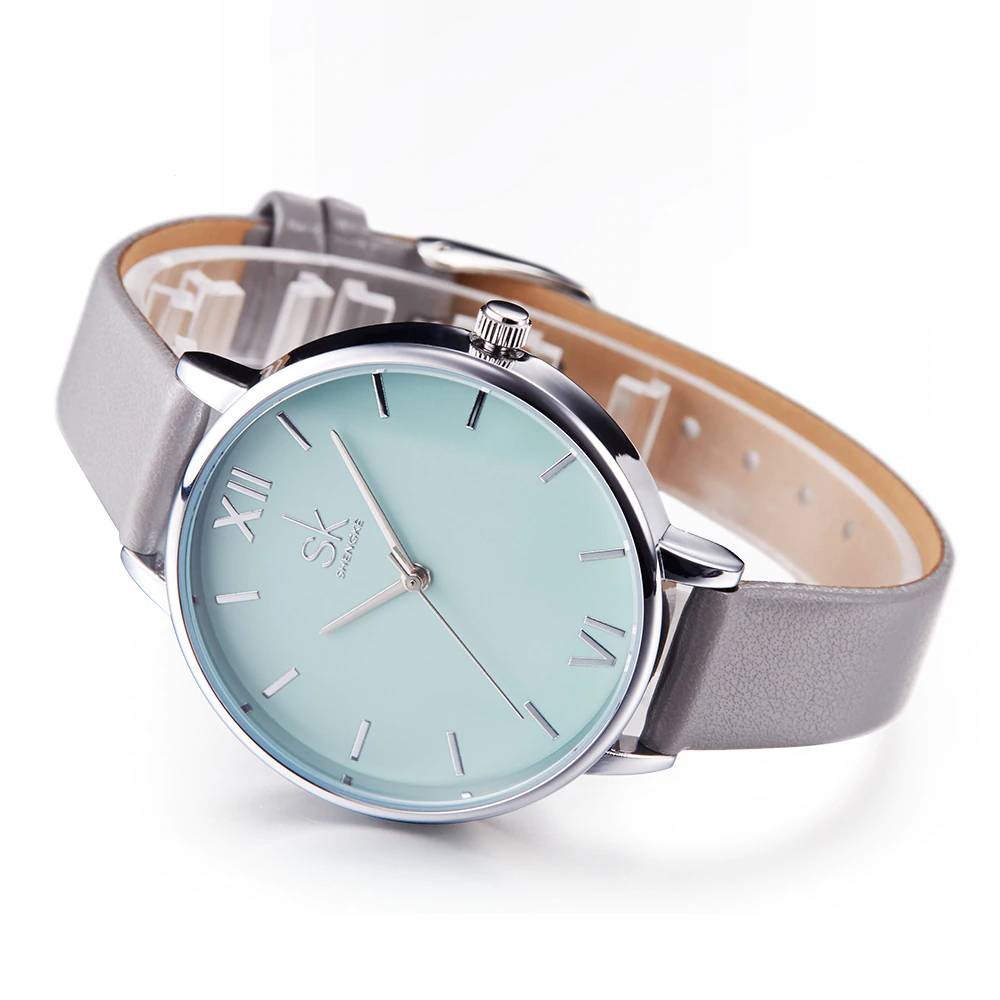 Elegant Leather Strap Ultra Slim Watches For Women Shengke Watch Women's Watches