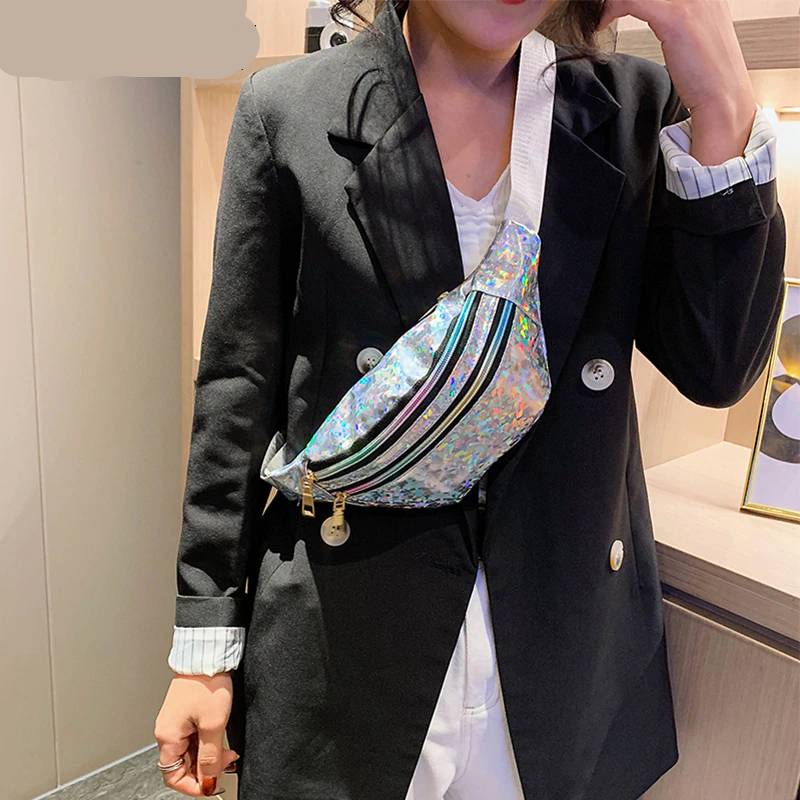 Holographic Fanny Pack Waist Bags For Walking Chest Waist Bags