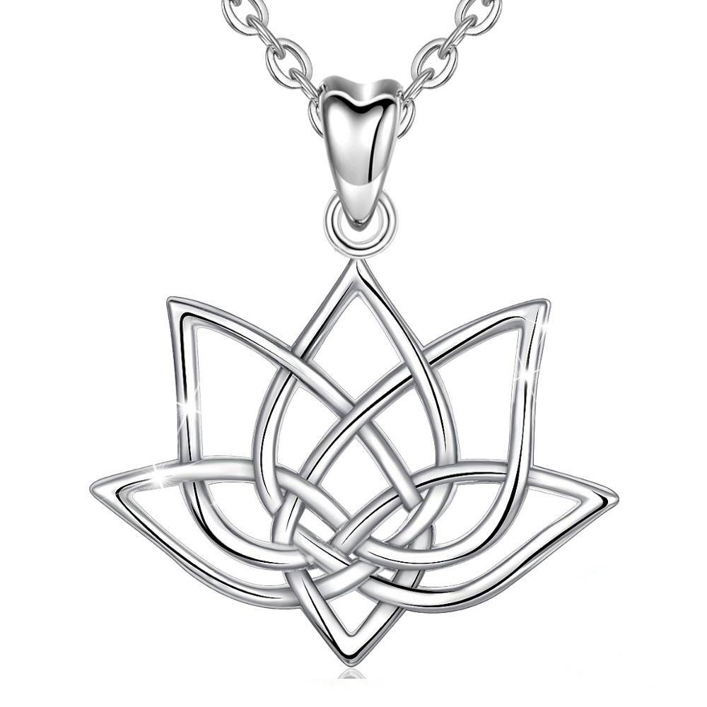 Sterling Silver Lotus Flower Necklaces Necklaces & Pendants