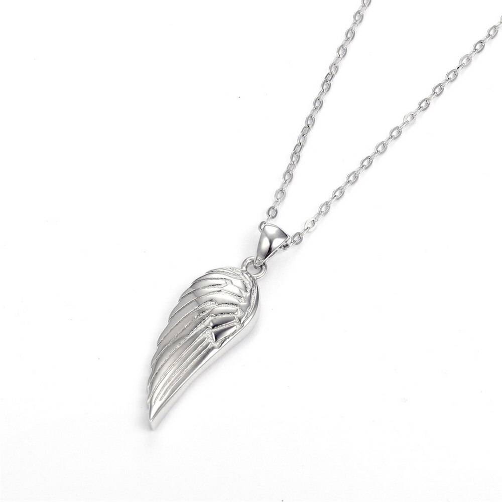 925 Silver Angel Wing Pendant Feather Necklace Necklaces & Pendants