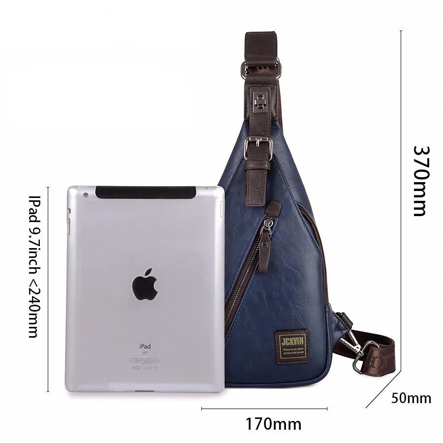 Mens Crossbody Bag Leather Sling Pack Chest Waist Bags