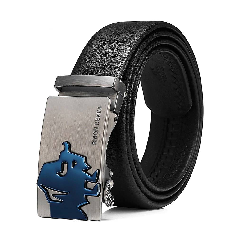 Luxury Automatic Sliding Buckle Ratchet Adjustable Belt Mens Belts