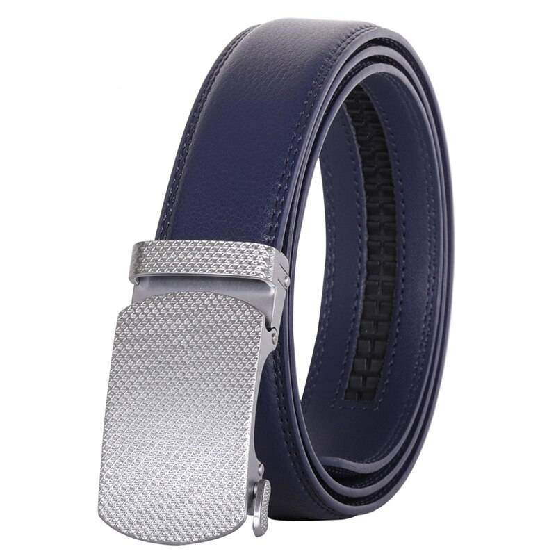 Luxury Brand Blue Leather Automatic Belts For Men | Jewelry Addicts