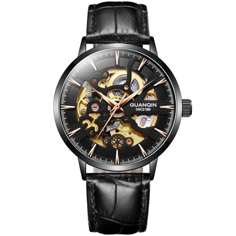 Mechanical GUANQIN Men's Skeleton Watch | Jewelry Addicts