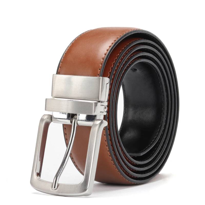 Leather Belts For Men Reversible with Rotated Buckle Mens Belts