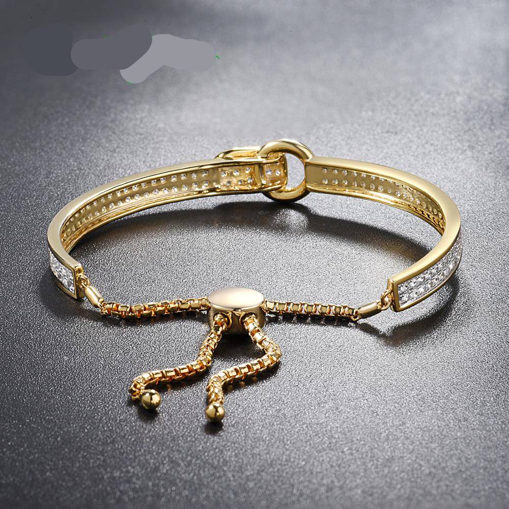 Silver White Cubic Zirconia Adjustable Bracelet Bracelets & Bangles