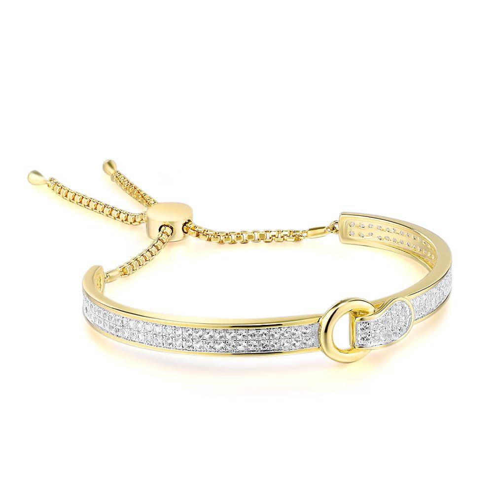 Silver White Cubic Zirconia Adjustable Bracelet Bracelets & Bangles
