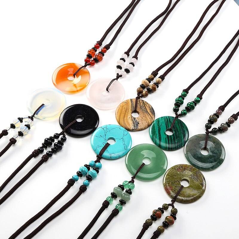 Natural Gemstone Pendant Necklace for Women Men Necklaces & Pendants