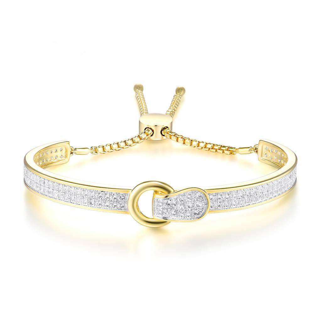 Silver White Cubic Zirconia Adjustable Bracelet Bracelets & Bangles