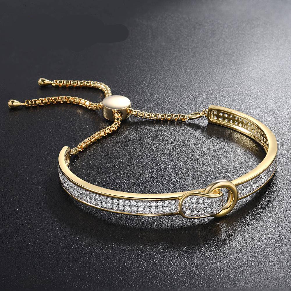 Silver White Cubic Zirconia Adjustable Bracelet Bracelets & Bangles
