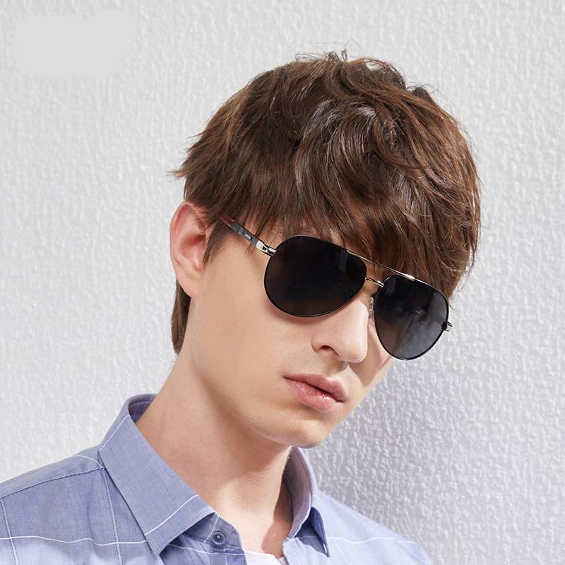 Pilot Style Aluminum Frame UV400 Sunglasses Men's Sunglasses