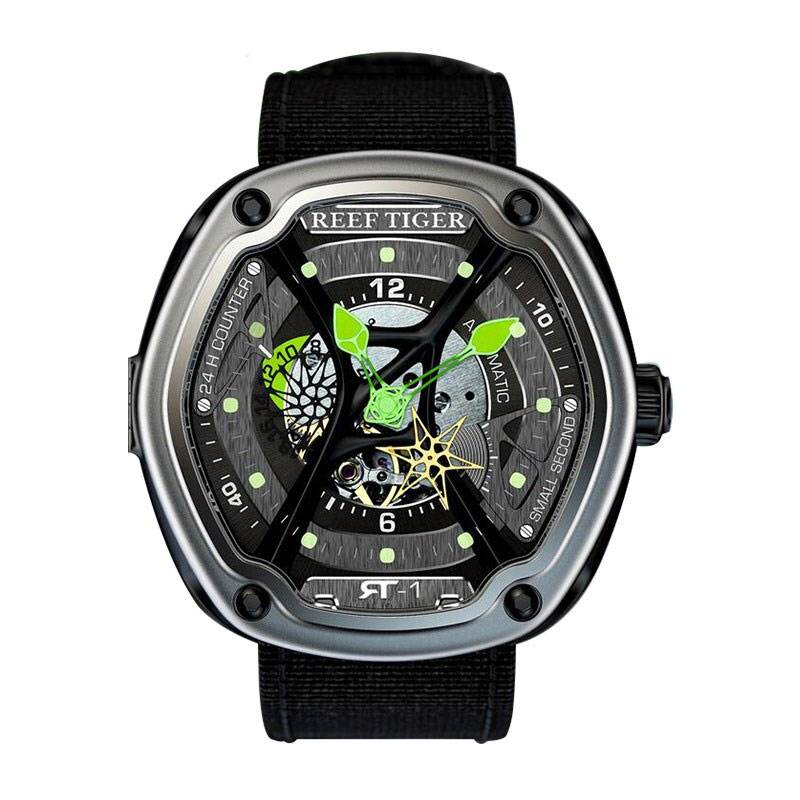 Luminous Dial Sport Reef Tiger Watches Nylon Leather Strap Reef Tiger