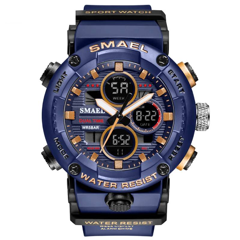 Men's Analog Sports Watch Military Large Dual Dial SMAEL