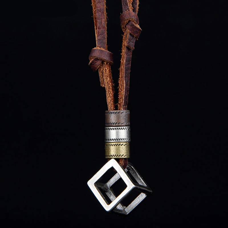 Leather Necklace Vintage Pendant Adjustable Rope Mens Pendants Necklaces & Pendants