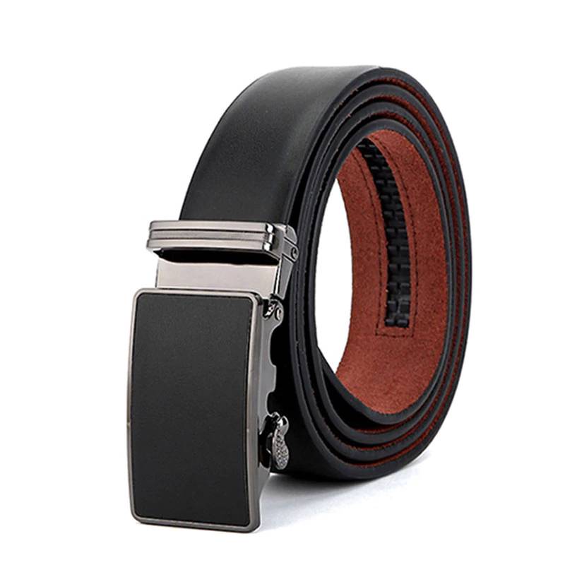 Men's Leather Ratchet Dress Belt With Automatic Buckle Mens Belts