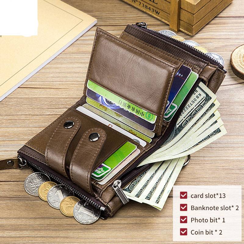 Mens Bifold Chain Wallet-High Capacity RFID Wallet Wallets and Card Holders