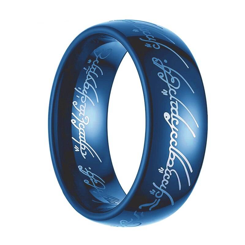 Rose Gold/Gold/Black/Blue Tungsten Engraved Rings Mens Rings