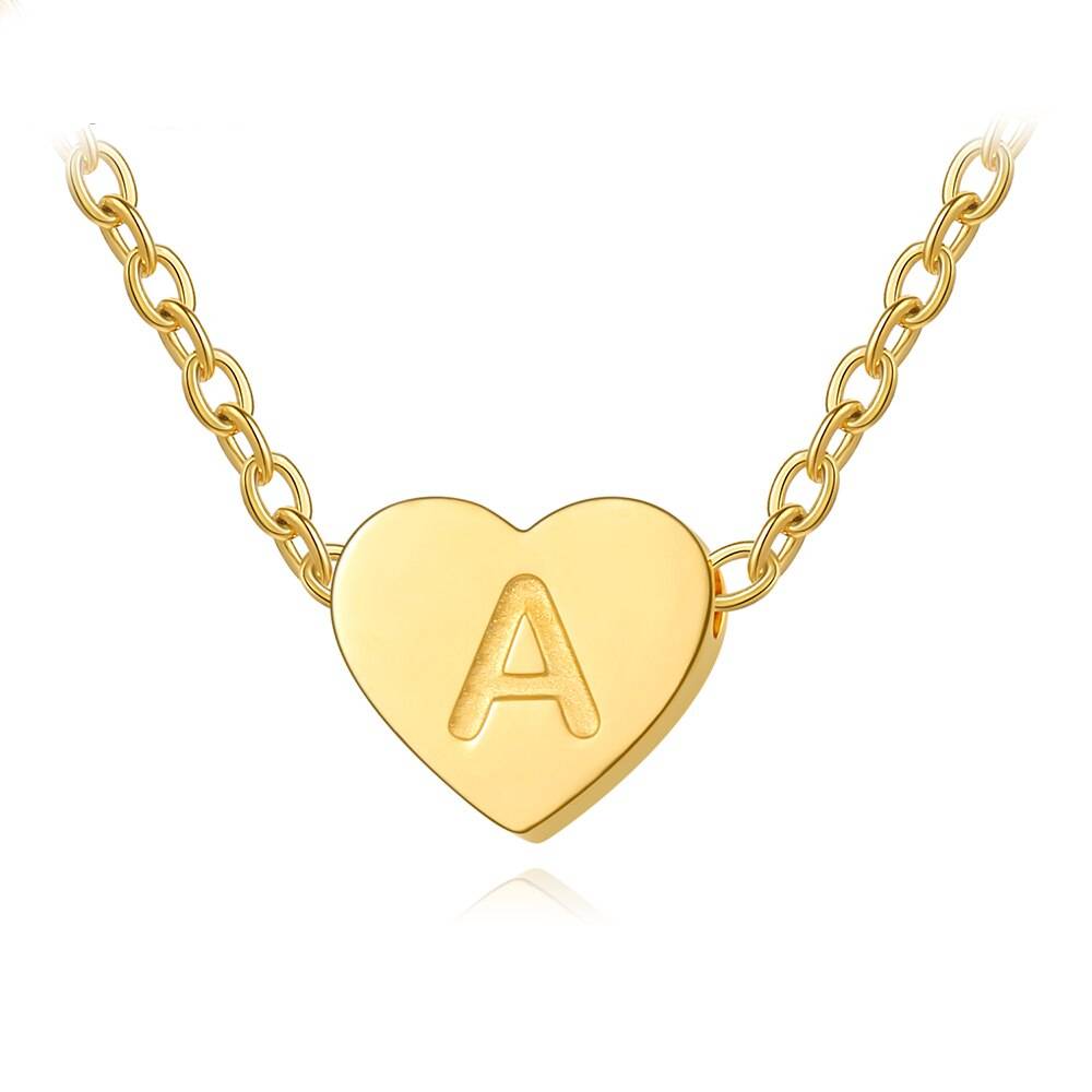 Initial Heart Necklace Personalized Letter Pendant Necklaces & Pendants