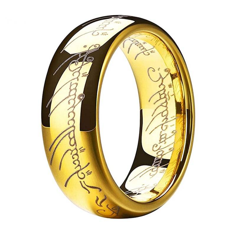Rose Gold/Gold/Black/Blue Tungsten Engraved Rings Mens Rings