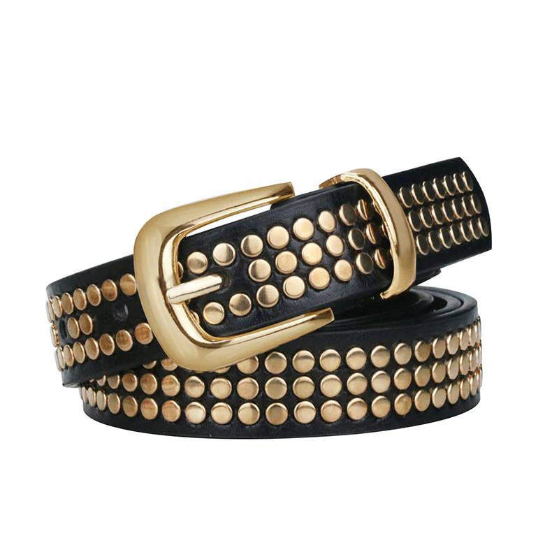 Women Punk Studded Belt Fashion PU Leather Belts For Women