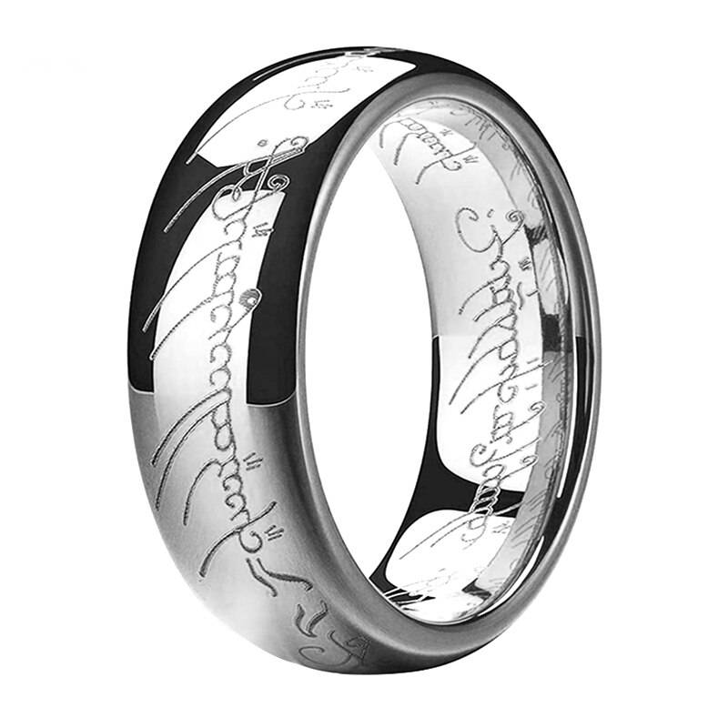 Rose Gold/Gold/Black/Blue Tungsten Engraved Rings Mens Rings