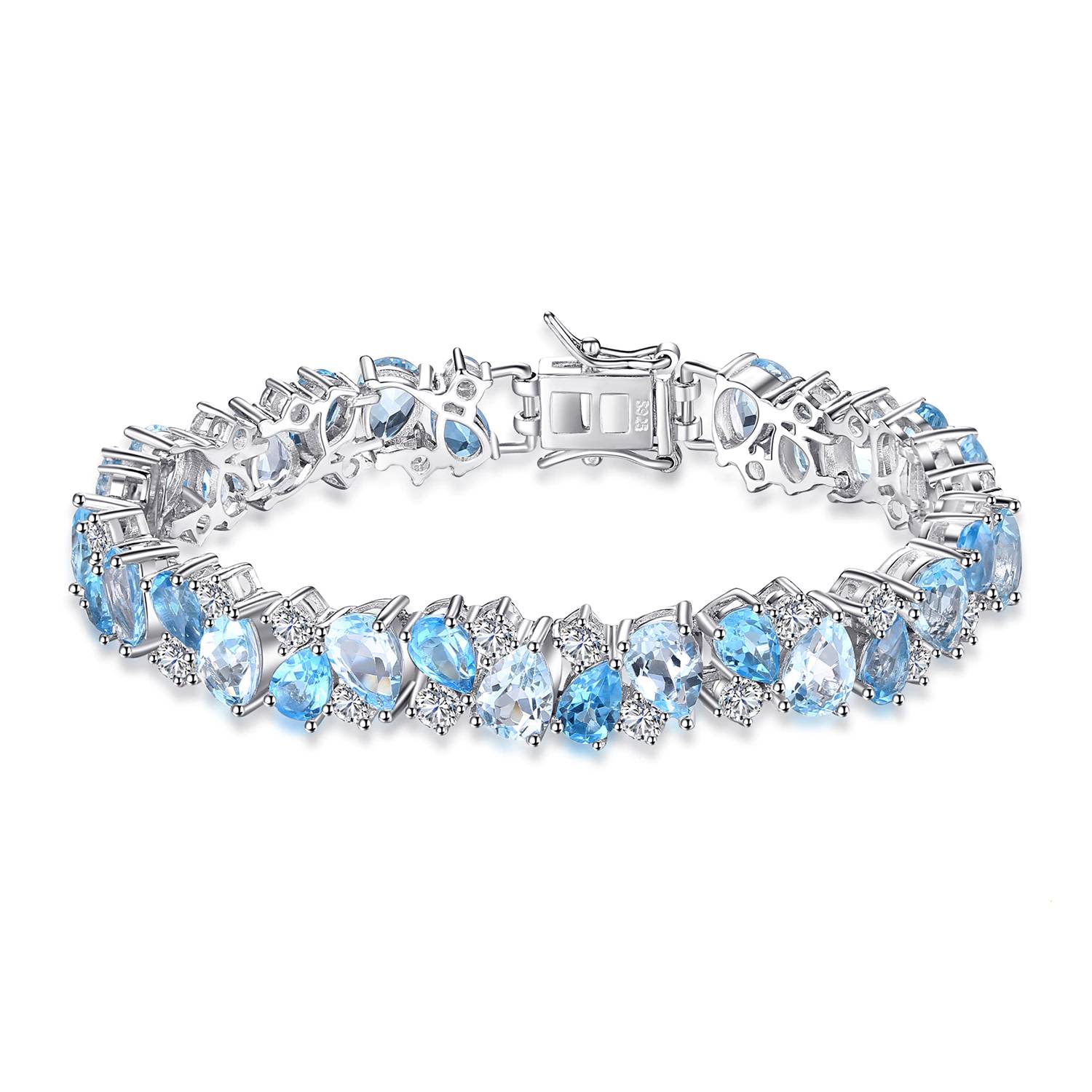 23ct Silver London Blue Topaz Women's Tennis Bracelet | Jewelry Addicts