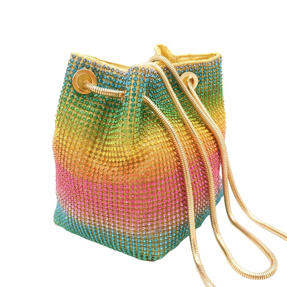 Rainbow Clutch Purses for Women Bucket Evening Bags Womens Bags