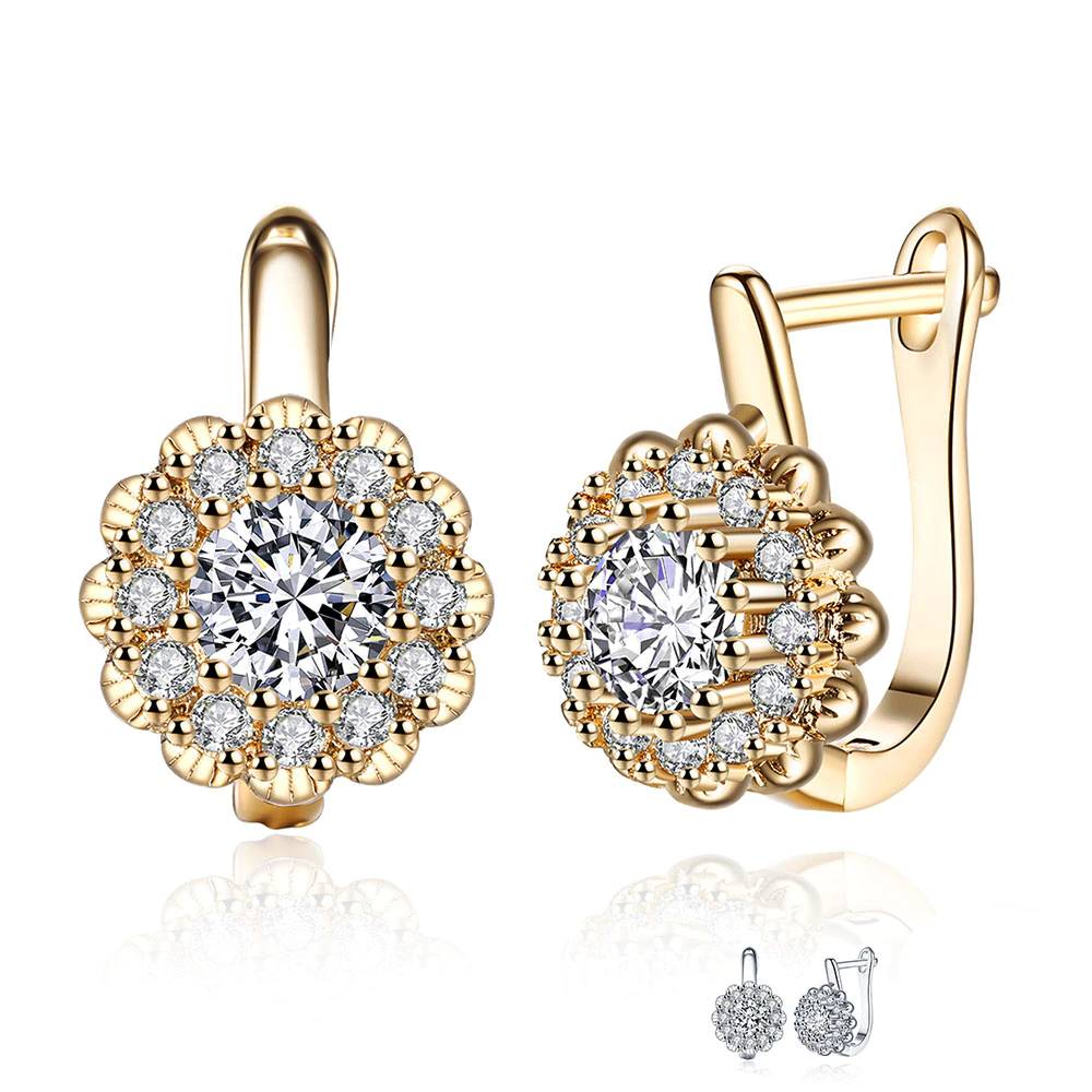 Stud Earrings For Women Flower-Shaped Inlaid 5A Cubic Zirconia Luxury Earrings Hot Selling Jewelry Women's Earrings