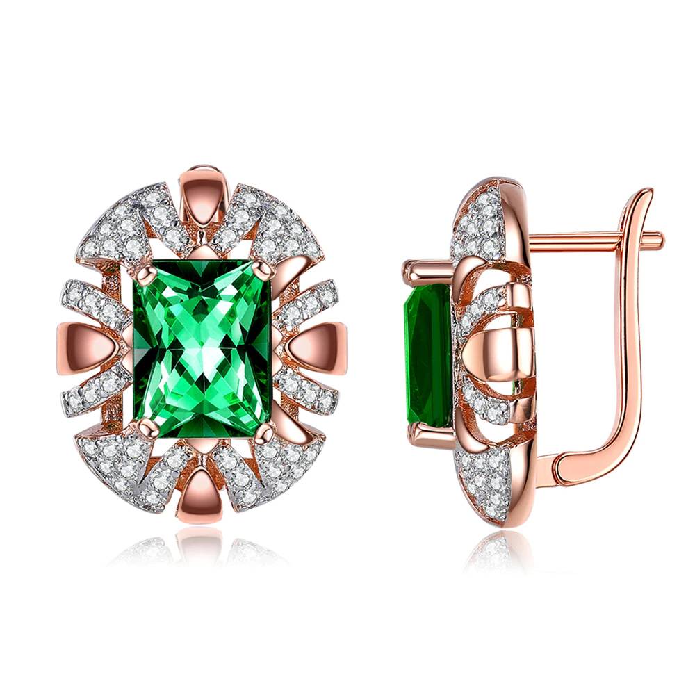 Oval Stud Earrings For Women Cubic Zirconia Romantic Rose Gold Earrings Anniversary Fashion Jewelry Women's Earrings