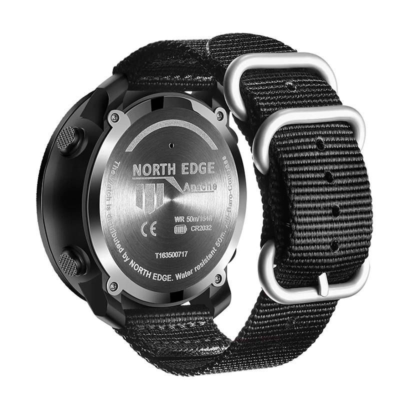 North Edge Apache Men's Sports Watch Digital Wristwatch 5ATM Waterproof Tactical Watch Barometer Altimeter Compass for Swimming Running Hiking North Edge Watches For Men