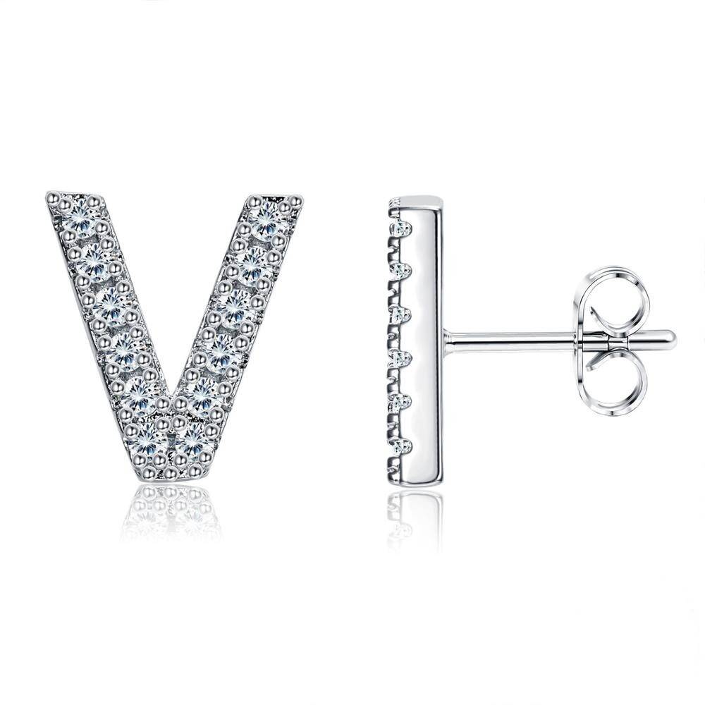 Cubic Zirconia Alphabet Letters Earrings For Women 2021 | Jewelry Addicts