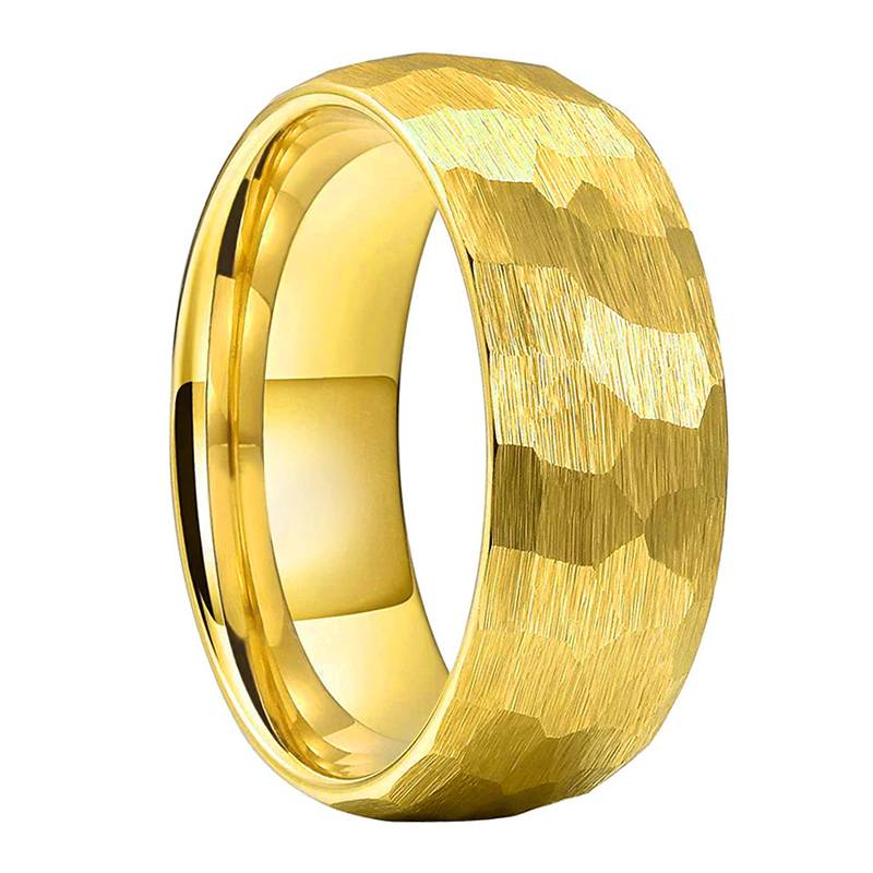 6mm 8mm Hammered Tungsten Carbide Rings for Men Women Brushed Finish Comfort Fit Mens Rings