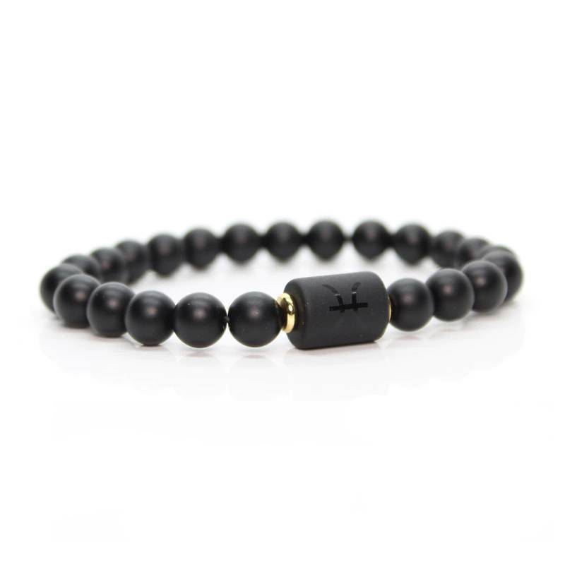 Black stone Beads 12 constellation Couple Bracelets for Men and Women Bracelets & Bangles Men's Bracelets