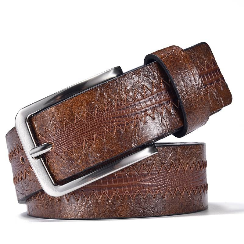 Fashion Men's Casual Leather Belt With Lizard Pattern Mens Belts