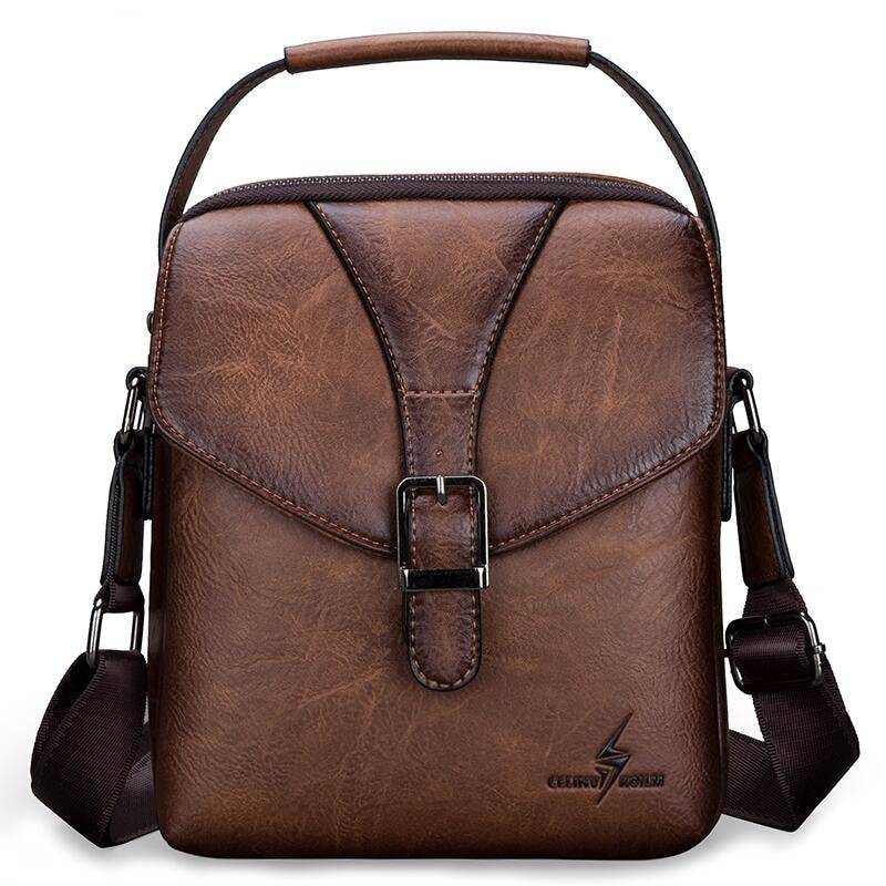 Leather Shoulder Messenger Bag Vintage Handbag for Men Chest Waist Bags