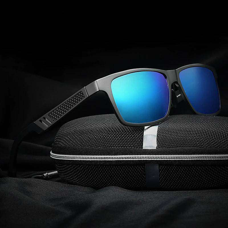 Men's Aluminum Polarized Mirror Square Sunglasses Men's Sunglasses