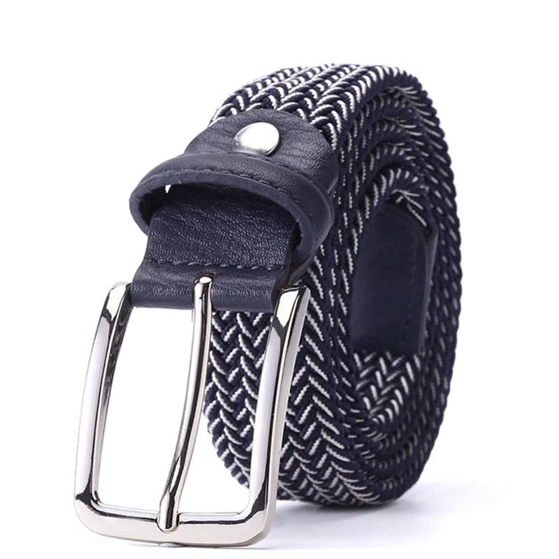 Mixed Color Elastic Belts for Men Woven Braided Stretch Belt Mens Belts