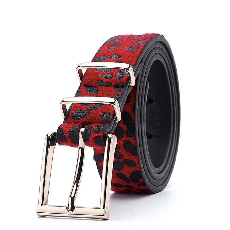 Womens Leopard Print Belts for Jeans with Pin Buckle Belts For Women